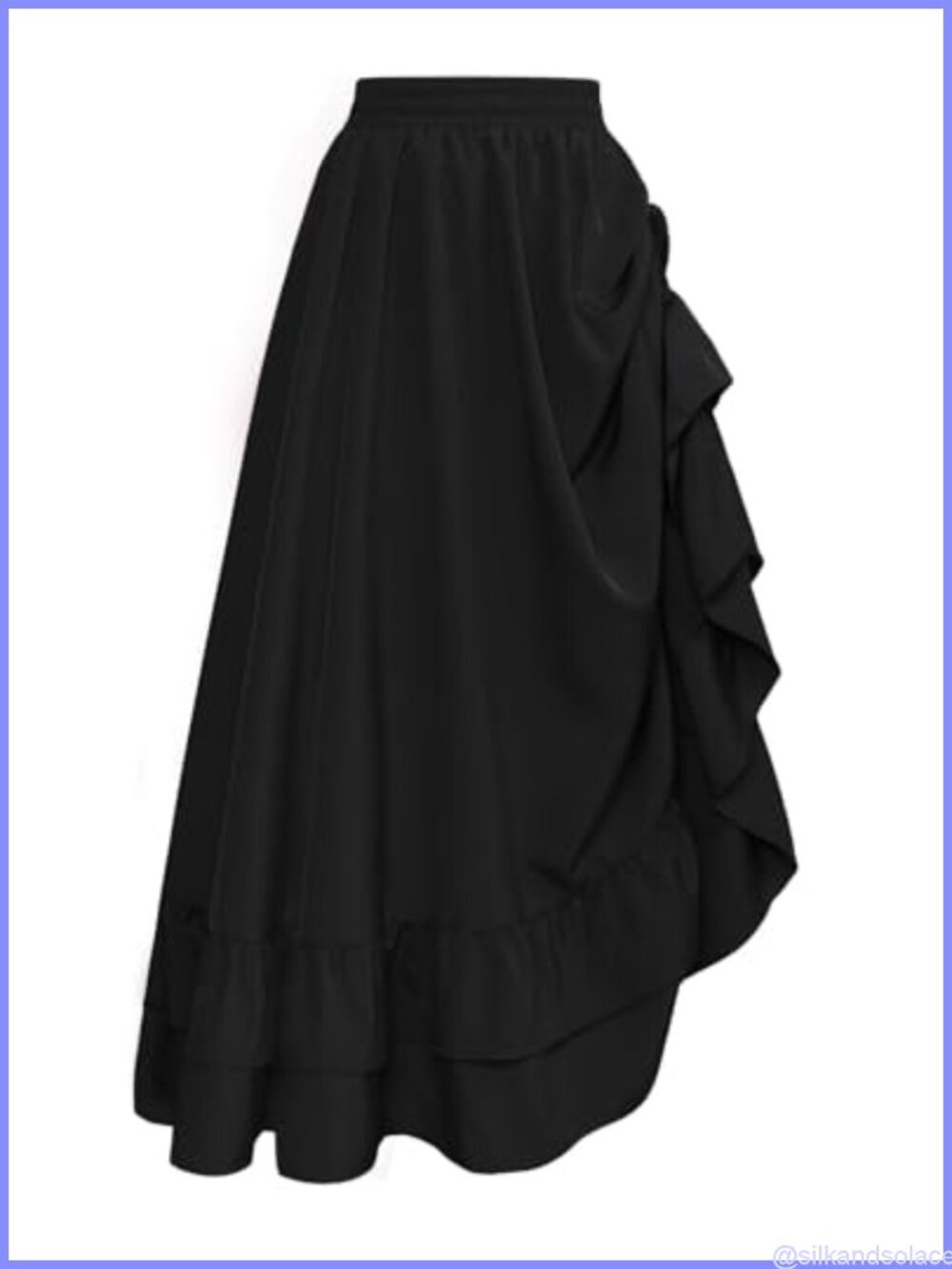 Renaissance Pirate Maxi Skirt A-Line High Waist Ruffle Hem